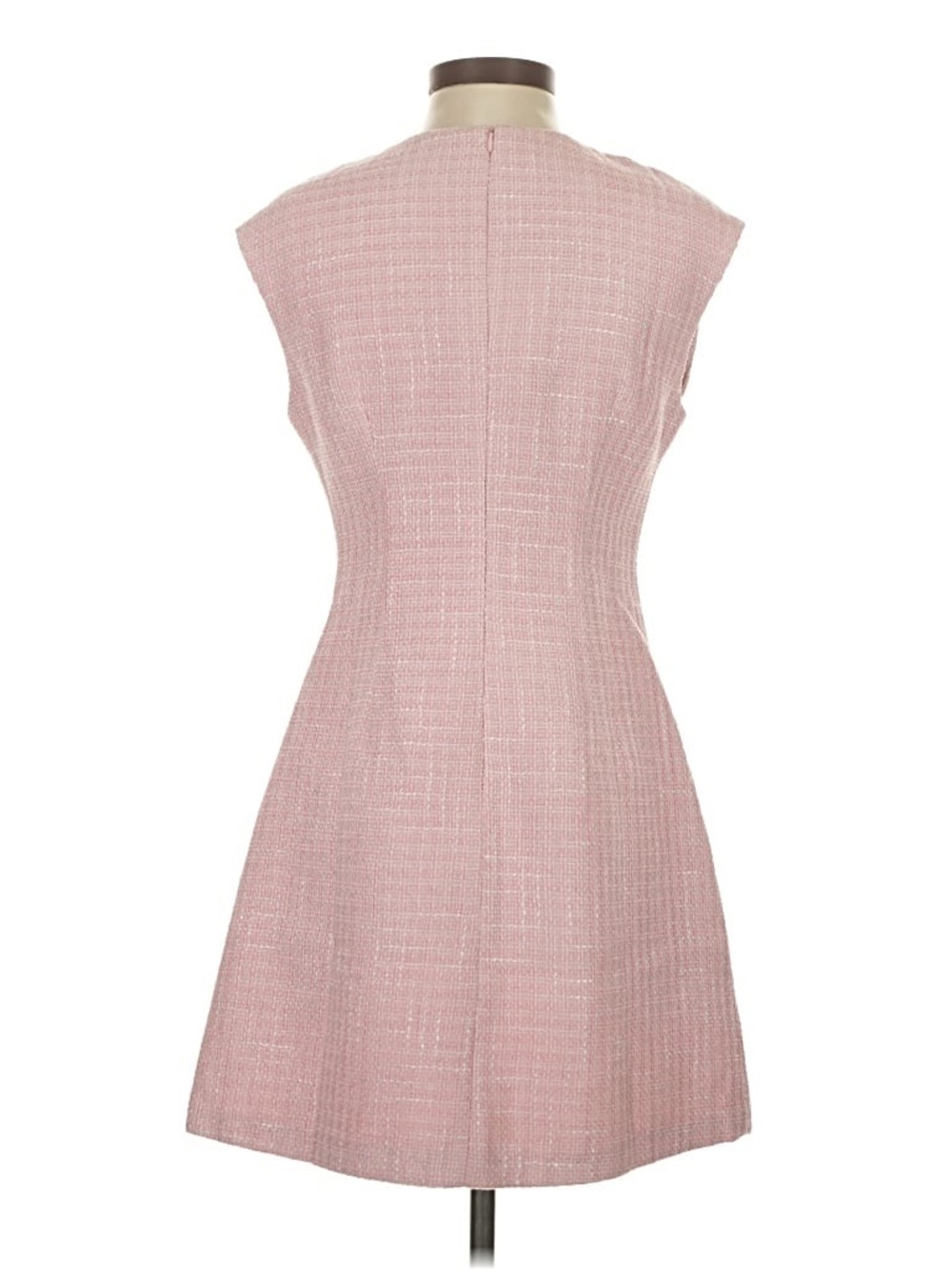Commense Metal Button Tweed Sleeveless Dress Pastel Pink - Picture 4 of 9